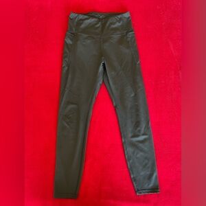 Dyce Active Women's Skinny Stretch Side Pockets Black Ankle Leggings Size: M